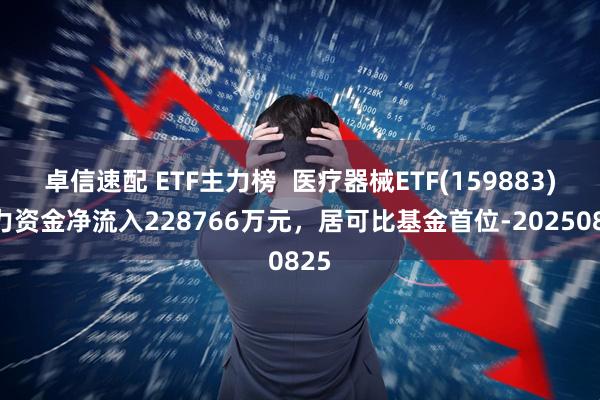 卓信速配 ETF主力榜  医疗器械ETF(159883)主力资金净流入228766万元，居可比基金首位-20250825